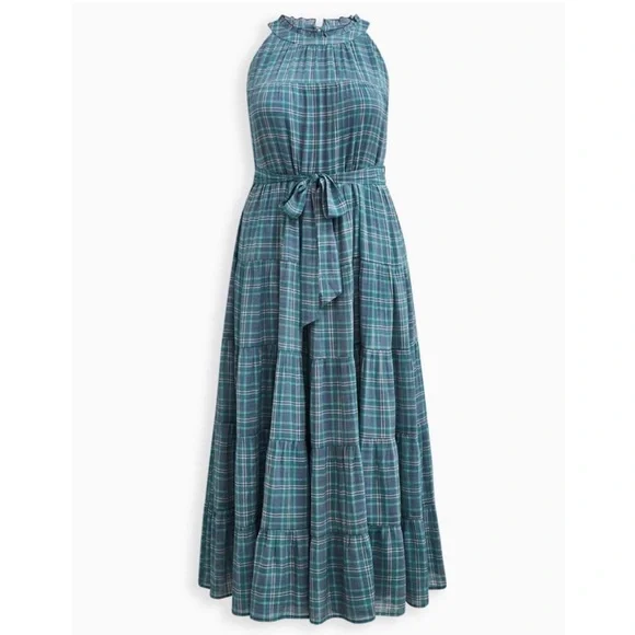 torrid green plaid dress Gretchen Scott Teardrop Dress in Plaidly Cooper in Green Plaid main image 0
